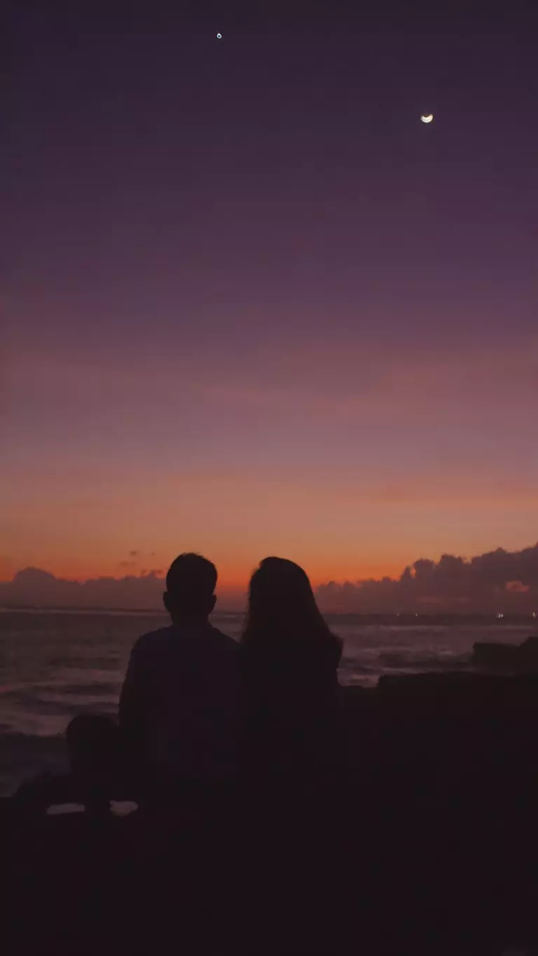 Romantic evening skyline in Dubai